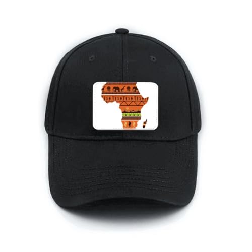 Casquette baseball noire Afrique réglable pour vos sorties en ville et vos loisirs