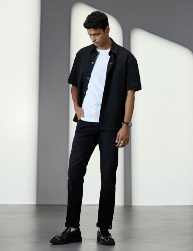 Image of Men's Slim Fit Black Jeans