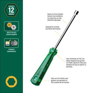 Jogo de Chaves Canhão 6 Peças - ST08045L - Sata