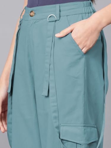 Image of KOTTY Women's High Rise Relaxed || Straight || Joggers Fit Cargo's for Pants || Trousers