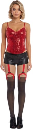 Image of ToBeInStyle Women's Flame Burning Fire Tights w /Devil-Inspired Print Hosiery