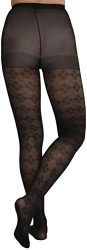 Image of ToBeInStyle Women's Argyle Checkered Diamond Rhombus Net Opaque Sheer Tights Pantyhose