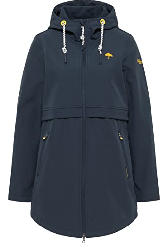 Schmuddelwedda Damen albee Kurzmantel aus Softshell, Marine, S