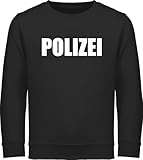 Shirtracer Sweatshirt Kinder Pullover für Jungen Mädchen - Karneval & Fasching - Polizei I Polizeiuniform I Polizist I Polizeikostüm I SEK Polizistin I Police I SWAT - 152 (12/13 Jahre) - Schwarz
