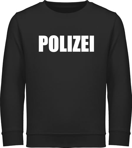 Sweatshirt Kinder Pullover für Jungen Mädchen - Karneval & Fasching - Polizei I Polizeiuniform I Polizist I Polizeikostüm I SEK Polizistin I Police I SWAT - 116 (5/6 Jahre) - Schwarz - faschings