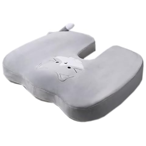 Tingting's Dream Cartoon Office Seat Cushion Memory Foam Animals Chair Pads Cute Car Seat Butt Cushion Home Dining Chair Cushions (Gray, 45×37×7.5CM/17.7"×14.57"×2.95") Cover