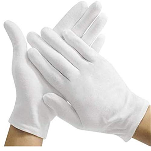 Large Cotton Gloves, White Soft Cotton Gloves Work Gloves Dry Hands Cleaning Serving Gloves