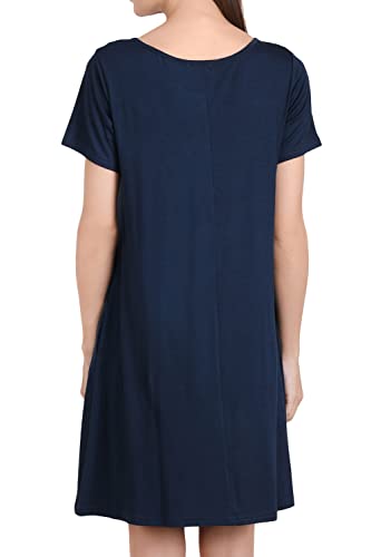 Image of Miss Lavish London Women's Relaxed Fit T Shirt Dress with Pockets Short Sleeve Summer Vacation Dresses