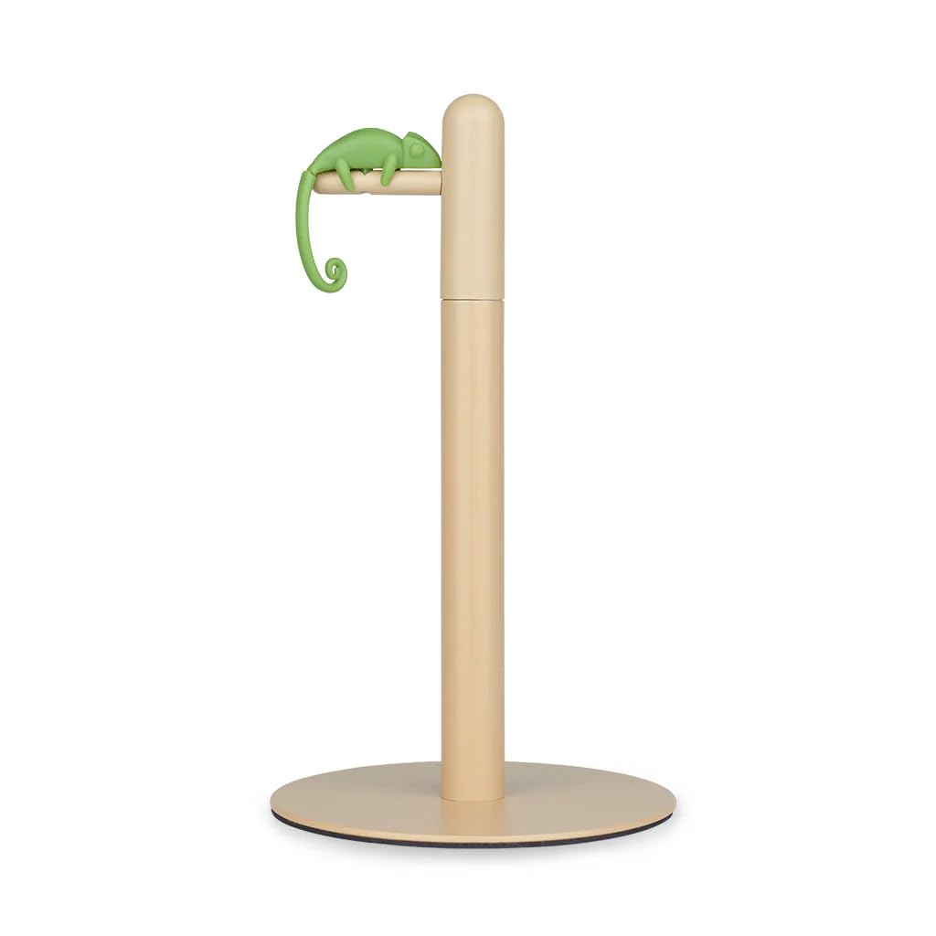 Balvi Soporte Papel Cocina Chamy Diseño de camaleón Verde, cuya Cola sujeta el Final del Papel Metal