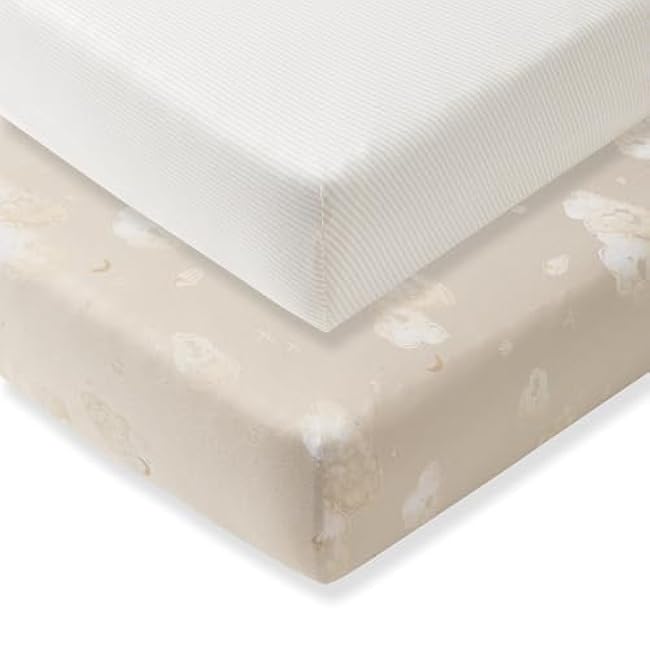 Burt's Bees Baby Essential Organic Cotton Fitted Crib Sheet, Breathable for Boy Girl Standard Crib & Toddler Mattresses