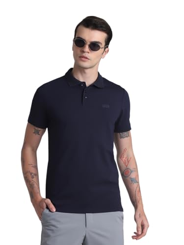 Image of JACK & JONES Men's Cotton Solid Slim Fit Polo T-Shirt