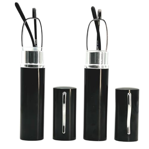 MIYUI JAPAN 2 Pack Blue Light Blocking Slim Reading Glasses metal tube Readers Lightweight Portable Reading Glasses Men 1.25