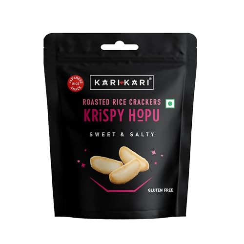 Image of Kari Kari Krispy Hopu Rice Cracker | Sweet and Salty Flavour | Crispy Japanese Snack | Roasted, Non-fried, Gluten-Free | Healthy Snacks | 100% Vegetarian | 7 PM Snack (40g x Pack of 1)