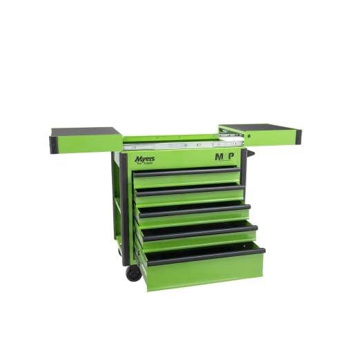Myers Tire Supply MXP Tool Chest, Heavy Duty Rolling Tool Box, 5 Drawer Cart with Top Storage Compartment, Locking System, & Power Strip, Tool Organizer for Mechanics & DIY (Slide Top)