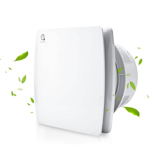 100 mm Ventilador Extractor de Baño Aire con Sensor y Temporizador de válvula antirretorno, Tiempo de ajustable, 95 m³/h, 12 vatios / 34 dB para aseo, cocina (Sensor de humedad y temporizador)