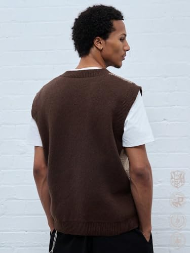 men's pullover sweaters Colorblock V-Neck Sleeveless Casual Knit Vest2