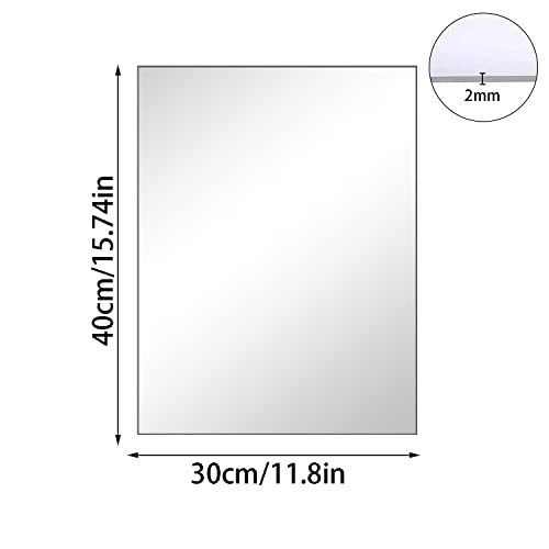 Qeeyon 16 X 12'' Wall Mirror Tile Self Adhesive Glass Mirror Frameless High Clear Mirror Tile Large Wall Decor Mirror For Bedroom, Living Room, Hallway Door Etc(1Pcs) #TOP1