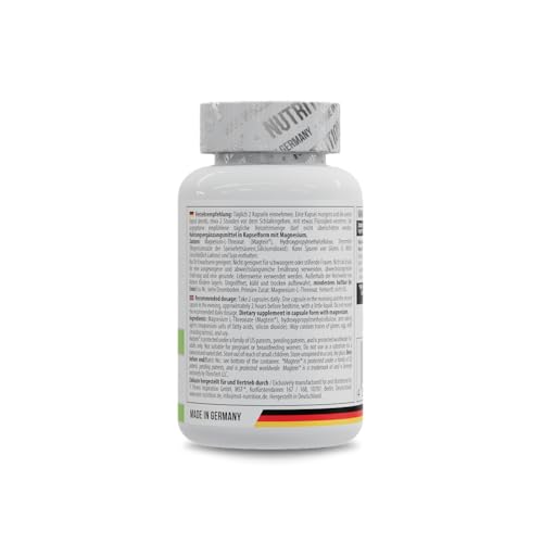 MST® Nutrition Magnesium L-Threonate 1000 mg pro Kapsel - L-Threonate 2000 mg pro Potrion hochdosiert – Magnesiumpräparat mit Magtein® (60 Kapseln)