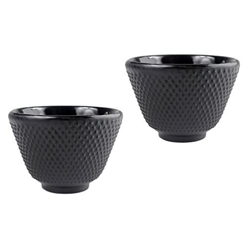 Reviews de Tazas de té que Puedes Comprar On-line. 45 Angoily Juego de 2 tazas de té japonesas negras de hierro fundido japonés, tazas de té de Kung Fu, tazas de té chinas de flores