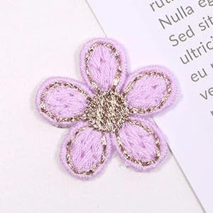 Naszywka haftowana 30 SZTUK 3 CM Kwiat Granatowy Ręcznie Robione Szydełkowe Aplikacje Kwiatowe Naszywki Małe Haftowane Do Prasowania Na Ubrania(Light Pink)