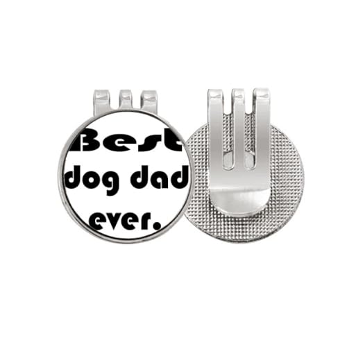 Marqueur de balle de golf magnétique émail Best Dog Dad Ever pour vos parcours