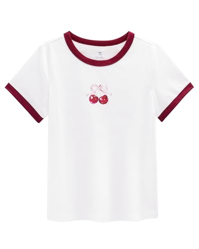 Image of Stelle Girls Graphic Tees Short Sleeve Girls Shirts Cute Tops Crew Neck Casual Basic Summer T-Shirt for Kids Teen 4-15 Years