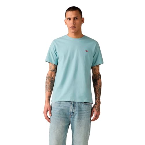 Levi'S Camiseta para Hombre SS Original Housemark tee Logo Core Chesthit, Piedra Azul, S
