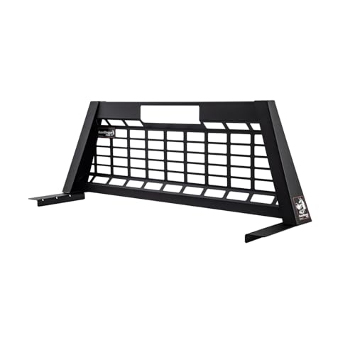 Image of GuardDogg by Buyers 851560 23.50 inch Matte Black Heavy-Duty Steel Pickup Truck Headache Rack Bundle w /Mounting Brackets, Popular with RAM 2500 & 3500, Made in The USA