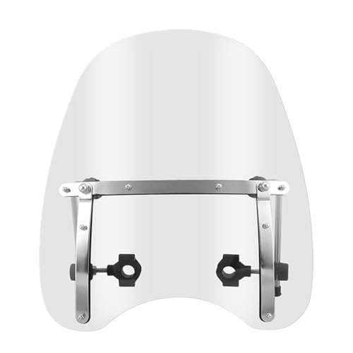 Srehloe 18"x16" Clear Motorcycle Windshield (for 7/8" 1" Handlebars) Wind Deflector Windscreen Replacement for Honda Harley Davidson Suzuki Kawasaki Yamaha V Star 650 950 1100 1300