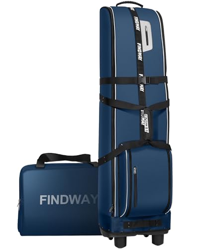 findway Golf Travel Bag with Wheels, 1680D Heavy Duty Oxford Wear-Resistant, Soft Foldable Golf Club Travel Bags for Airlines Universal Size with Removable Club Protection Liner (Upgraded)