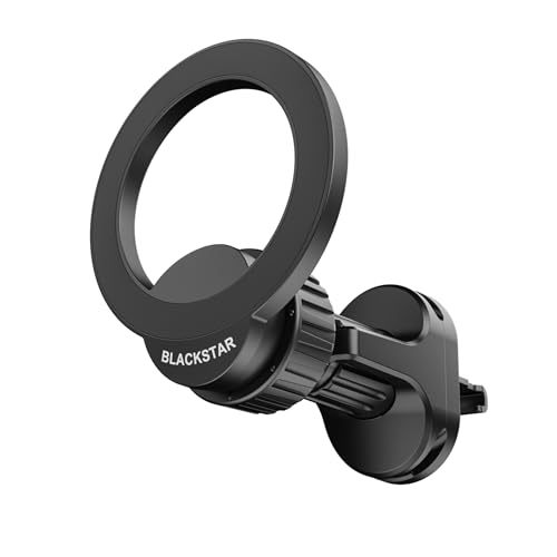 Blackstar Air-Safe Vent : MAGSAFE Compatible Magnetic Mobile Phone Holder for Car AC Vent with 540° Angle Rotation and Strong Magnetic Power -Car Phone Mount Stand- Compatible with All Mobile