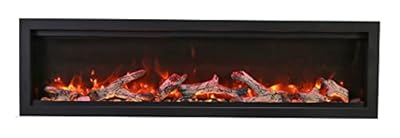 Amantii Symmetry Bespoke 74" Electric Fireplace 74 inch Indoor/Outdoor WiFi Enabled Fireplace, Multifunction Remote, Multi Speed Flame, Adjustable Flame, Touch Screen Control, 5 Year Warrenty