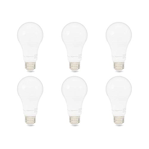 Amazon Basics 100W Equivalent, Soft White, Dimmable, 10,000 Hour Lifetime, A19 LED Light Bulb , 6-Pack #1