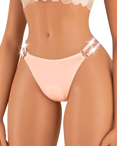 Culotte string femme paillettes douce rose sexy