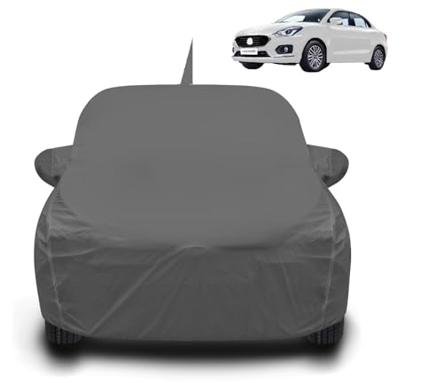 Image of Auto Hub Waterproof Car Cover Compatible with Maruti Swift Dzire(Model : 2008-2016) with Antenna & Mirror Pockets, Soft Cotton Lining, Swift Dzire Car Cover Waterproof, Grey