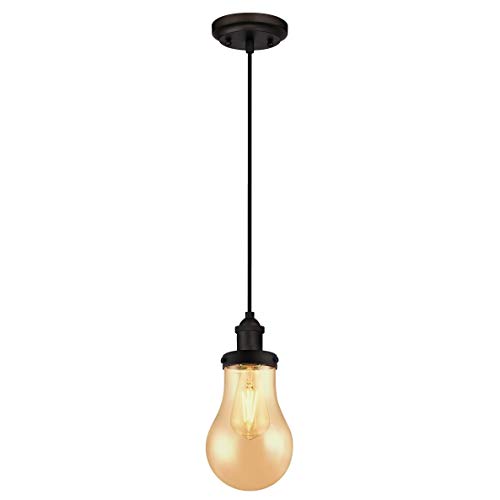 Luminaire Suspendu pour Éclairer une Cuisine Moderne avec Verre Ambré