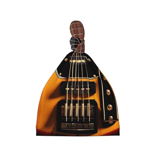 Newborn Baby Hat, Instrumental Guitar Print Soft Top Knot Beanie Cap, Cute Baby Headwear for 0-6 Months Black