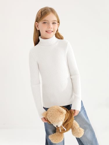Girls Sweaters Kids Long Sleeve Turtleneck Pullover Jumper Tops4