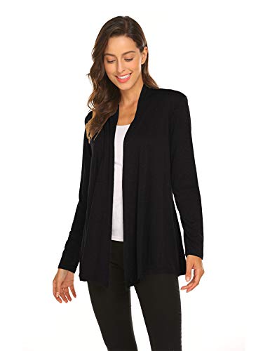 Dokotoo Womens Casual 2019 Stripes Autumn Stand Collar Button Down Open Front Long Sleeve Side Slit Cardigans Fashion Kimono Long Cardigans Dresses Outerwear Grey Small