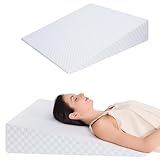Generisch Keilkissen, Reflux Kissen für Bett und Sofa, Inklusive Kissenbezug, maschinenwaschbar, zur Unterstützung von Beinen Knien, Schlafapnoe, Linderung von Sodbrennen, Schnarchen (Weiß, 5in)