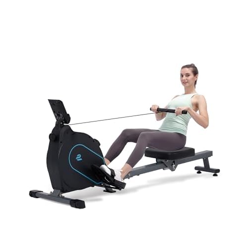 ECHANFIT Rowing Machine for Home Use – Rower with 16 Levels Adjustable Resistance, Ergonomic Seat, Tablet Holder, LCD Monitor and 350 LB Weight Capacity