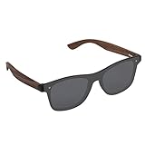 ATX OPTICAL XXL Mens Extra Large Wooden Polarized Sunglasses for Big Wide Heads 155mm One Piece Lens (Walnut Wood, Black)