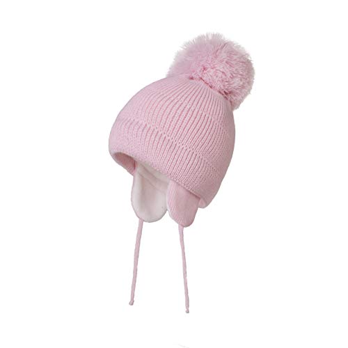 Baby Winter Hat Fleece Lined with Ear Flaps Knit Beanies Cap for Kids Toddler Boys Girls