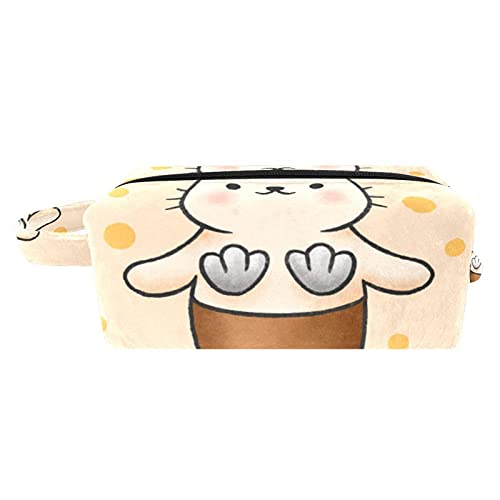 Bolsas de cosméticos de viaje portátiles, bolsa para cepillos con asa de transporte, ballena azul, diseño de dibujos animados, bolsa de aseo para mujeres y niñas, Multicolor 04, 8.2x3.1x3.5 in/21x8x9