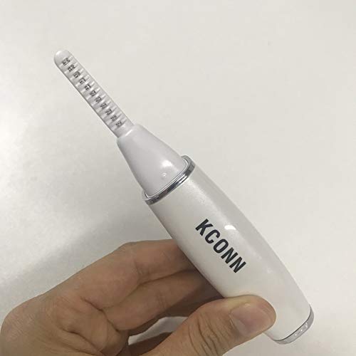 Heated Eyelash Curler, Kconn USB Rechargeable Electric Eyelash Curler for Quick Natural Curling, Long Lasting Eyelashes Curl Tool Valentine's Gifts for Girls, With LED Screen Display (White)