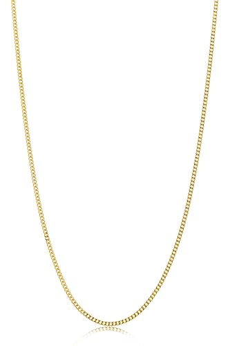 MIORE Schmuck, Kette Gold Damen - 14 Karat Gelbgold 585, Kette ohne Anhänger, Goldkette, Kette Damen, Panzerkette 45 cm, Schmuck Damen hypoallergen & handgemacht