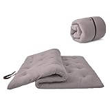 ZonLi Japanese Floor Futon Mattress Full Size 54'x 80',100% Cotton Cover 2.5'' Thicken Tatami Mattress,Foldable Sleeping Pad,Portable Dormitory Tatami Mat,Roll Up Floor Lounger Bed for Adult (Grey)