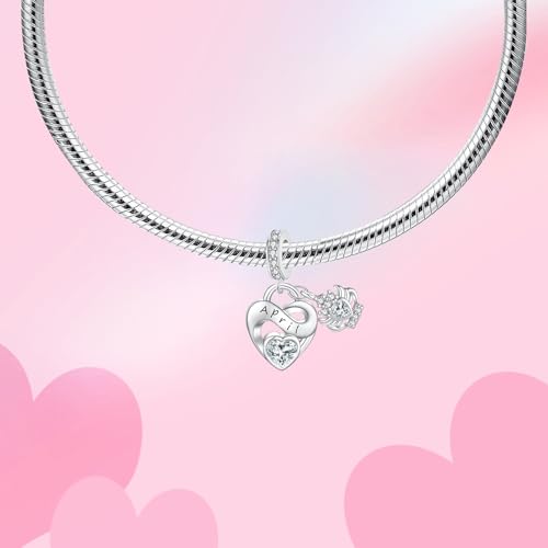 Image of Birthstone Charm 925 Sterling Silver Charms fits Bracelets and Necklace Pendant Bead Happy Birthday Charms Jewelry Present for Women Family Friends