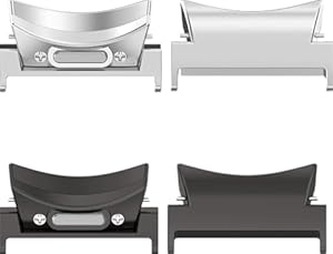 Panlouting 2 Paare | Ersatz Uhrenarmbandadapter Uhrenarmbandanschluss Edelstahl Zubehör, kompatibel mit Samsung Galaxy Watch 6/6 Classic/Watch 5/5 Pro/Watch 4/4 Classic (Schwarz und Silber 20mm)