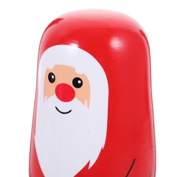 JOINPAYA 1 Satz Weihnachtsmann-Matroschka-Puppen: Russische Schneemänner Nistpuppen Holz Stapel Puppe handgemachte für Dekofigur Weihnachtsfeier Halloween